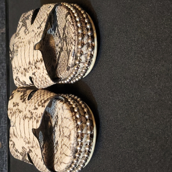 Cape Robbin Studded Snake Skin Sandals - Picture 3 of 7